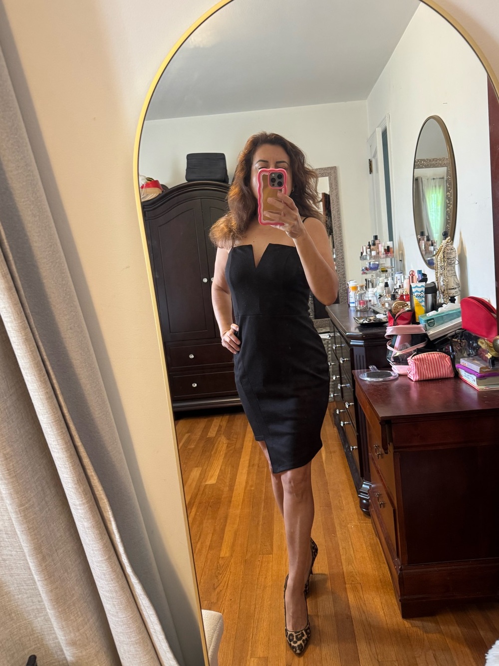 Guess Black Strapless Notch-Neck Midi Dress Size M